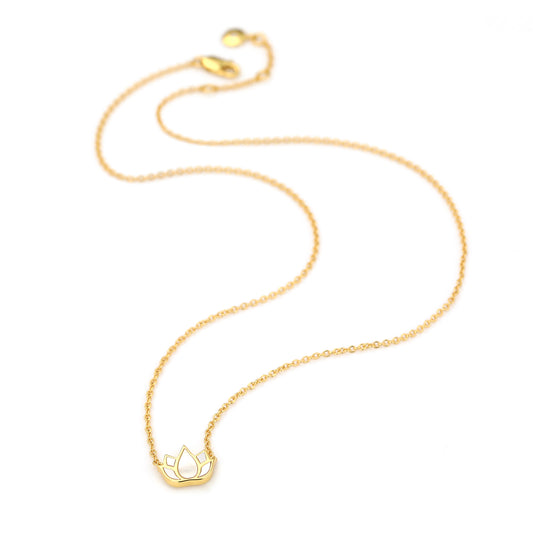 MOTHER OF PEARL LOTUS NECKLACE