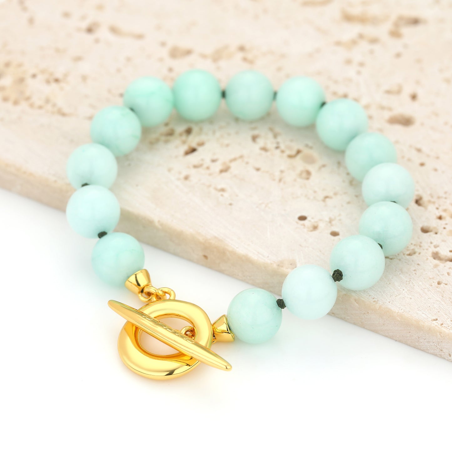 JADE BEAD TOGGLE BAR BRACELET