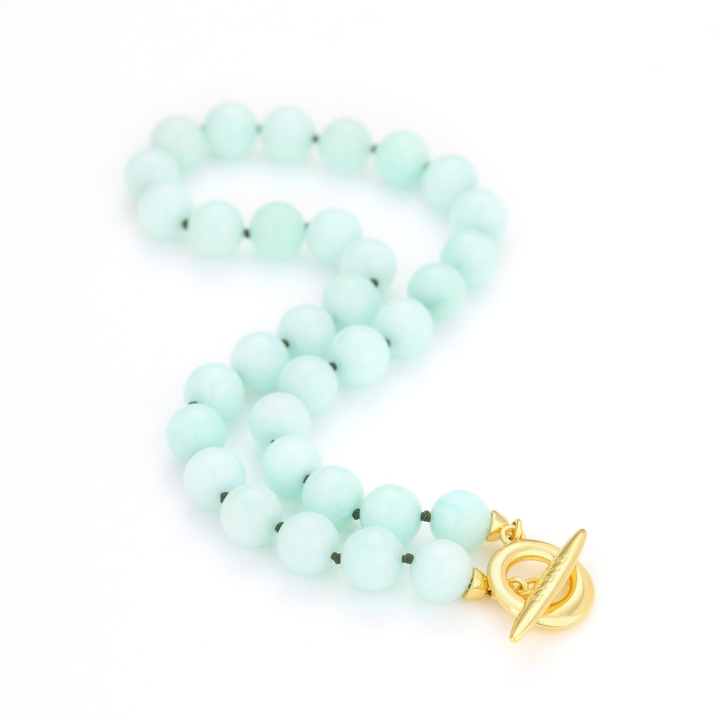 JADE BEAD TOGGLE BAR NECKLACE
