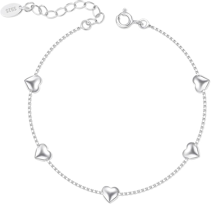 Silver Trendy Heart Bracelet
