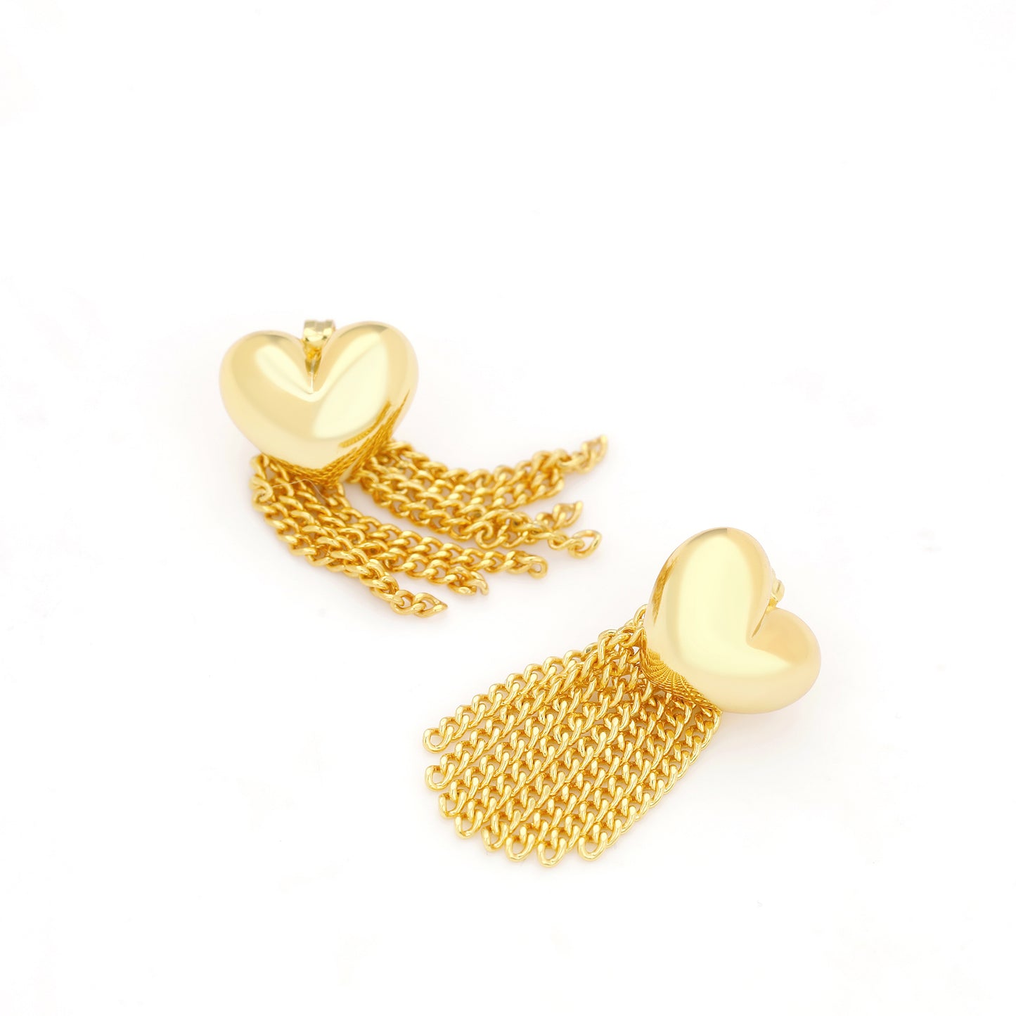 PUFF HEART FRINGING EARRING