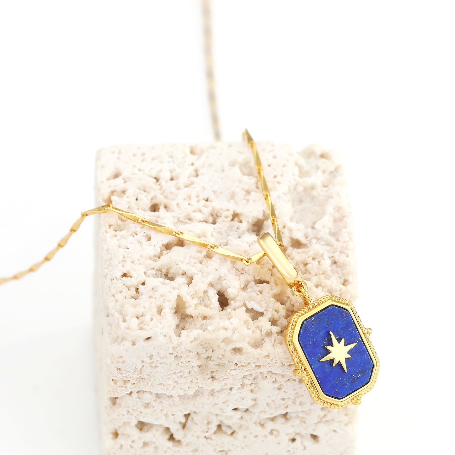 LAPIS STONE CELESTIAL CHARM NECKLACE