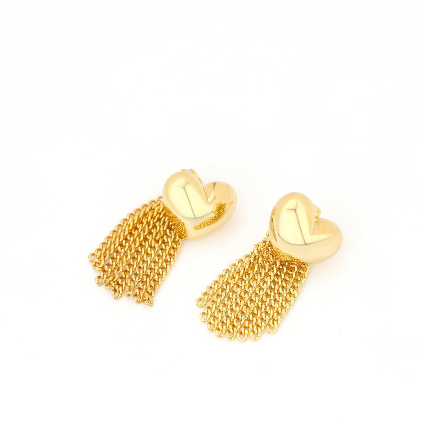 PUFF HEART FRINGING EARRING