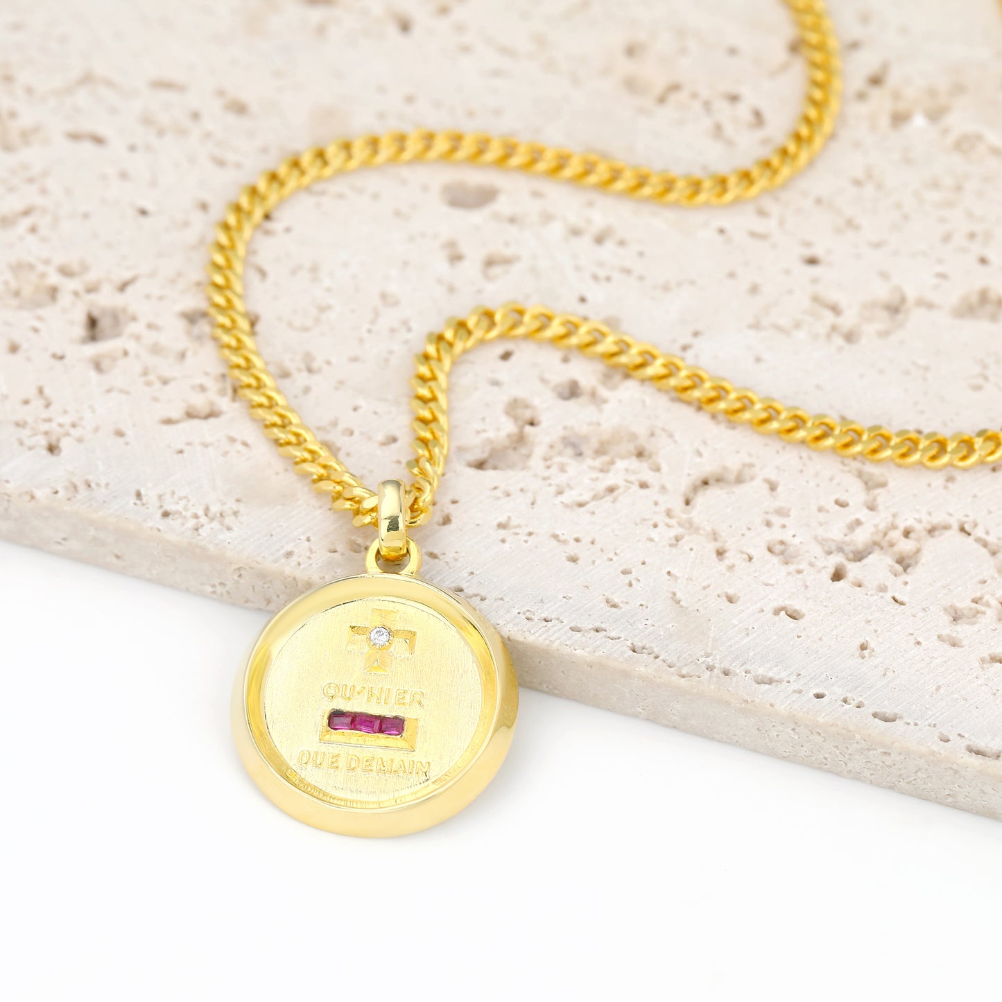 QU' HIER QUE DEMAIN LOVE MEDAL NECKLACE
