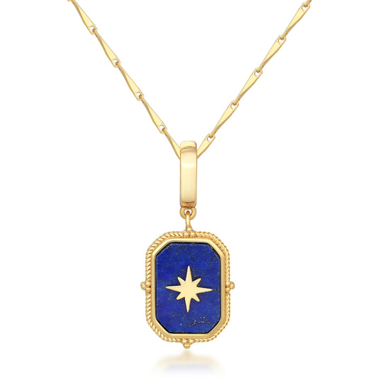 LAPIS STONE CELESTIAL CHARM NECKLACE
