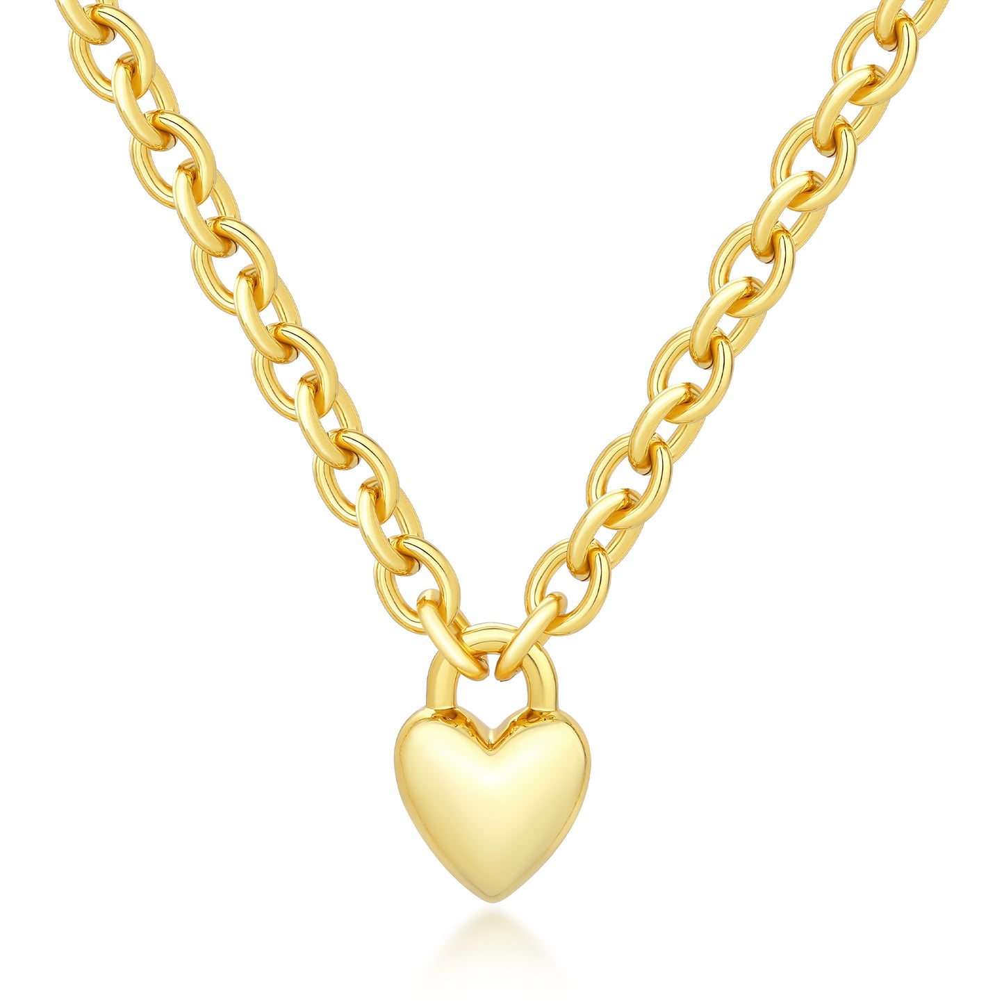 HEART PADLOCK  CHAIN NECKLACE