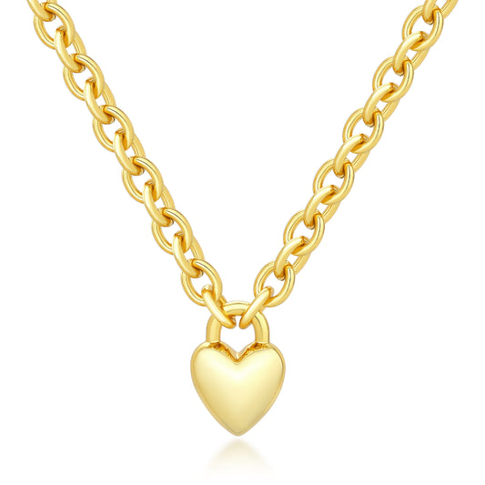 HEART PADLOCK  CHAIN NECKLACE