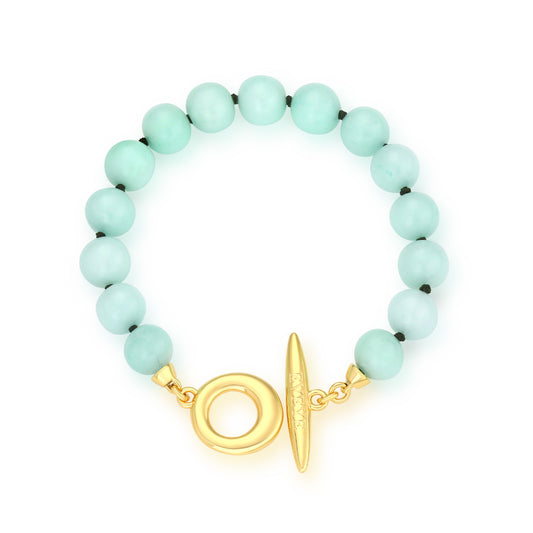 JADE BEAD TOGGLE BAR BRACELET
