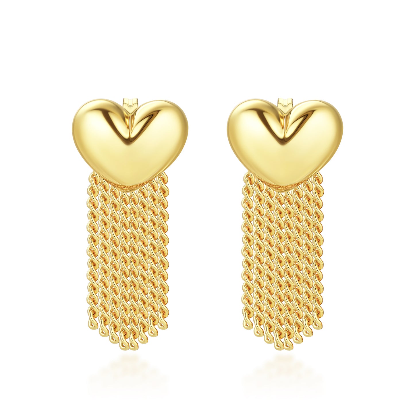 PUFF HEART FRINGING EARRING