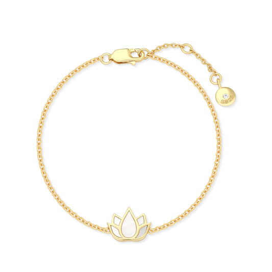 MOTHER OF PEARL LOTUS BRACELET
