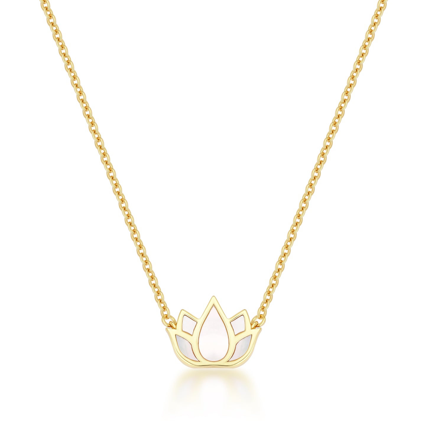 MOTHER OF PEARL LOTUS NECKLACE