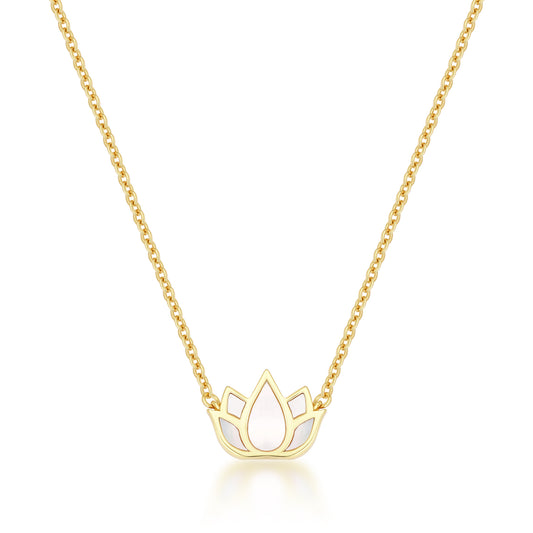 MOTHER OF PEARL LOTUS NECKLACE