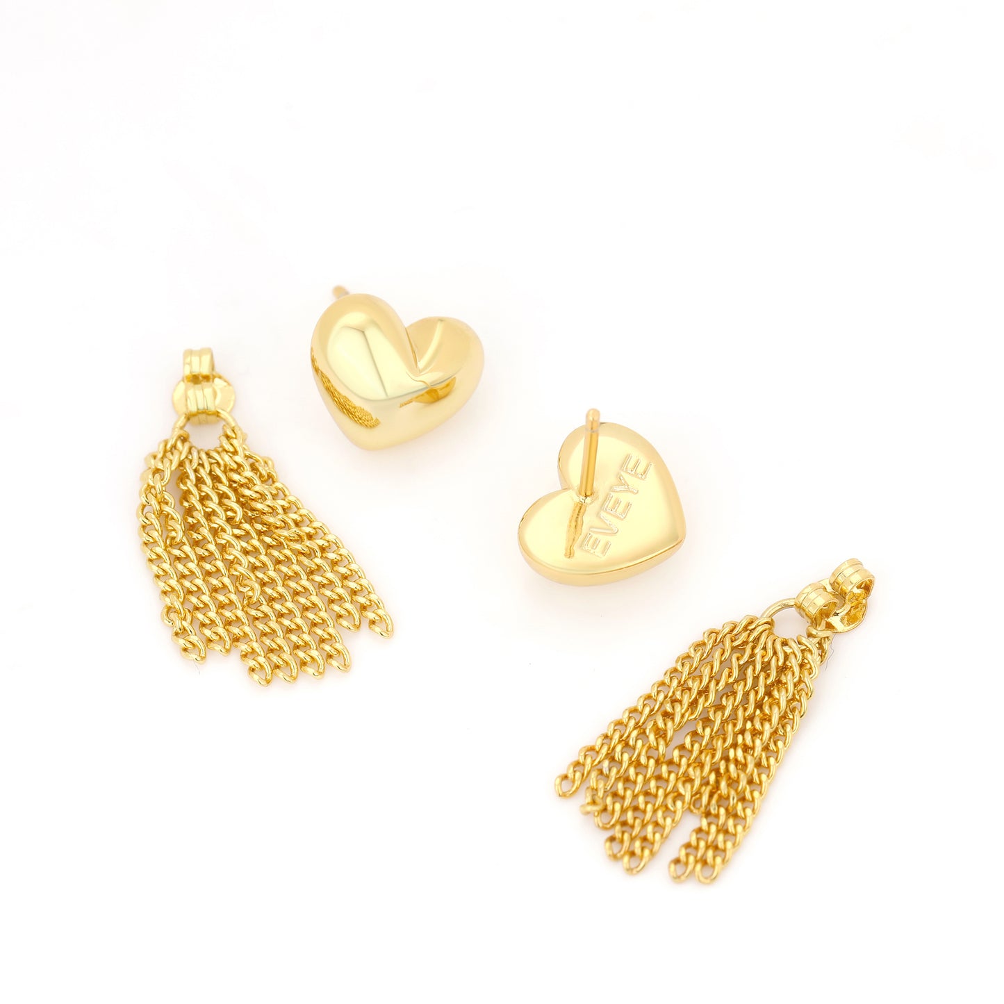 PUFF HEART FRINGING EARRING