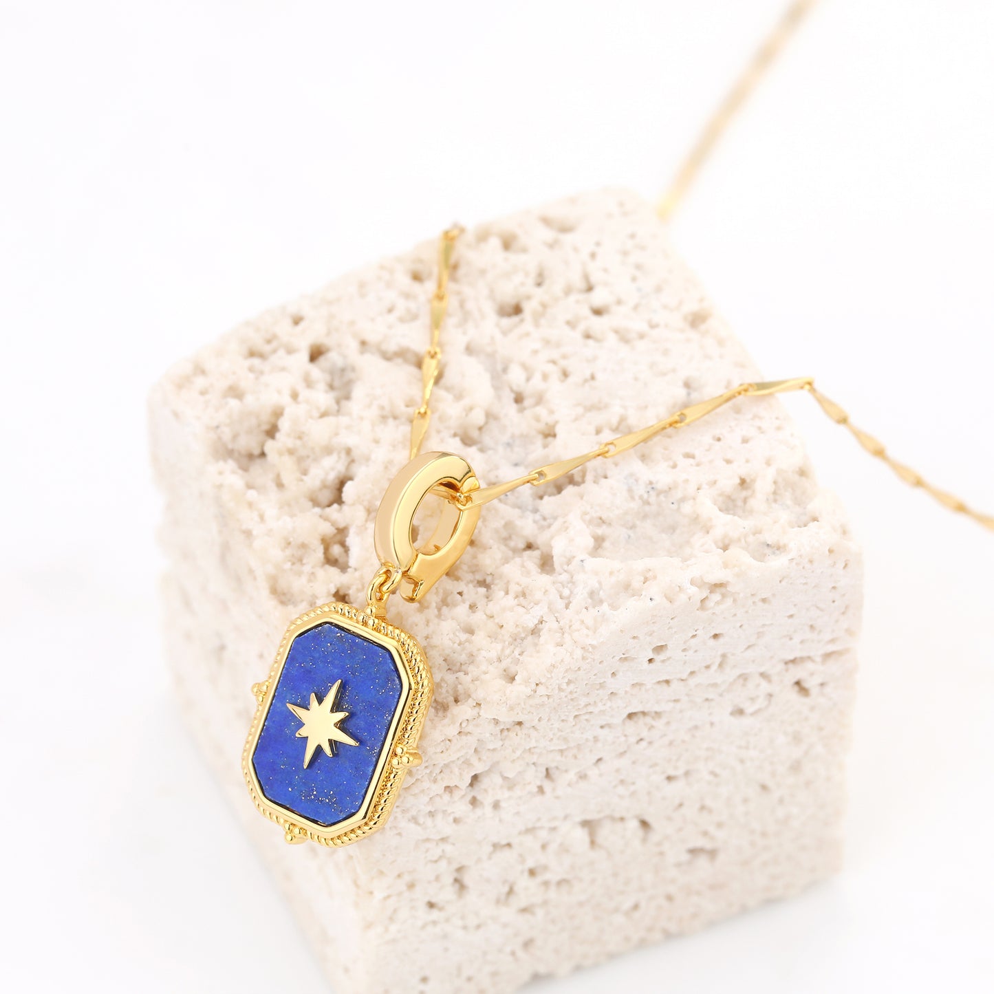 LAPIS STONE CELESTIAL CHARM NECKLACE