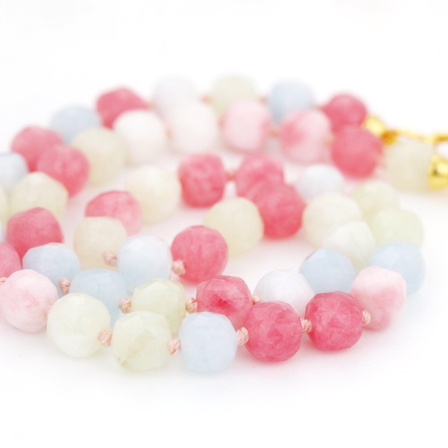 SEMI PRECIOUS BEADED NECKLACE WITH HORSE SHOE LOCK