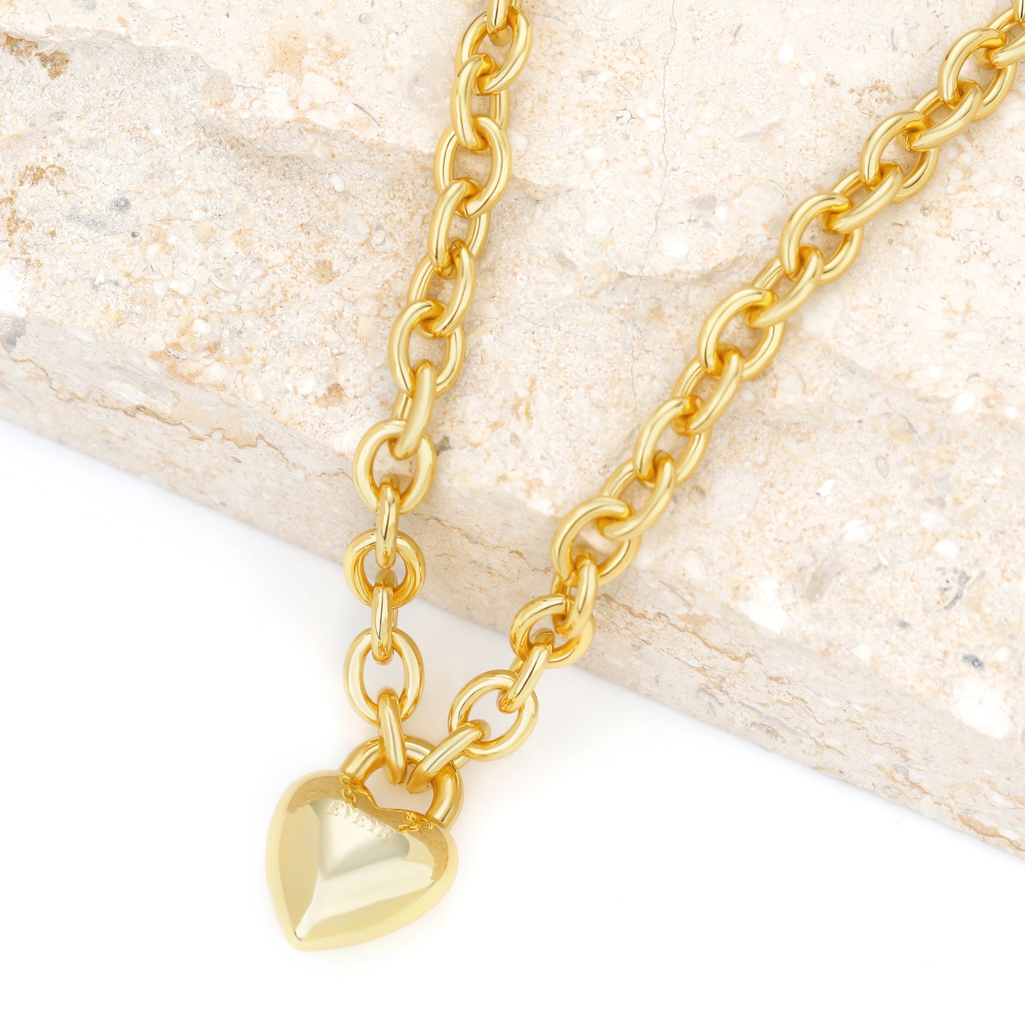 HEART PADLOCK  CHAIN NECKLACE