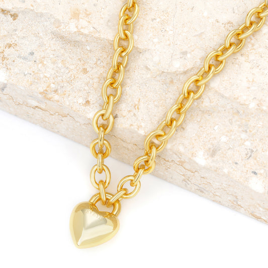 HEART PADLOCK  CHAIN NECKLACE