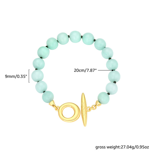 JADE BEAD TOGGLE BAR BRACELET