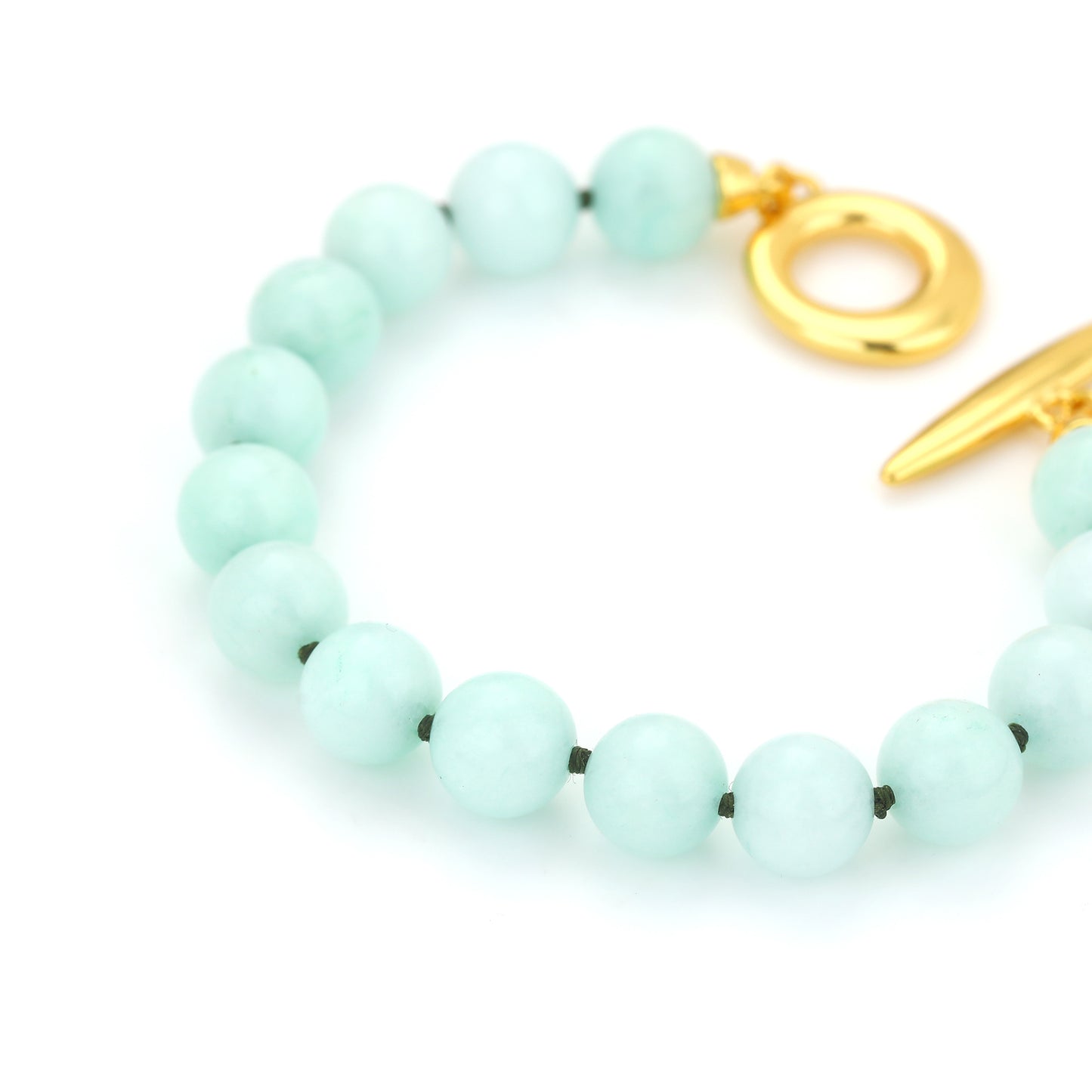JADE BEAD TOGGLE BAR BRACELET