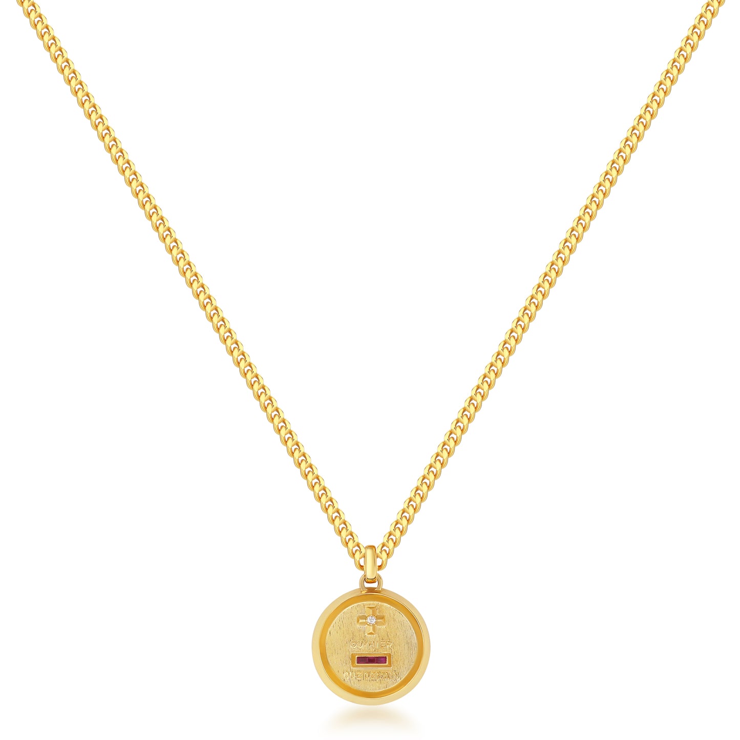 QU' HIER QUE DEMAIN LOVE MEDAL NECKLACE