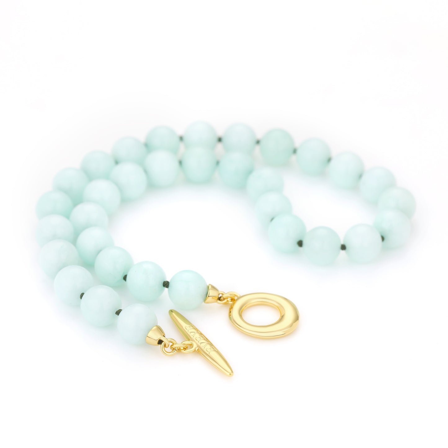 JADE BEAD TOGGLE BAR NECKLACE